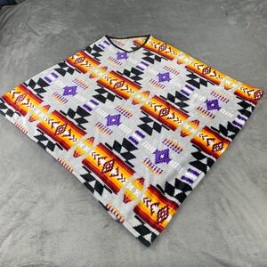 Nu Trendz Poncho Unisex OS Grey Silk Touch Southwestern Geometric Plush Cape